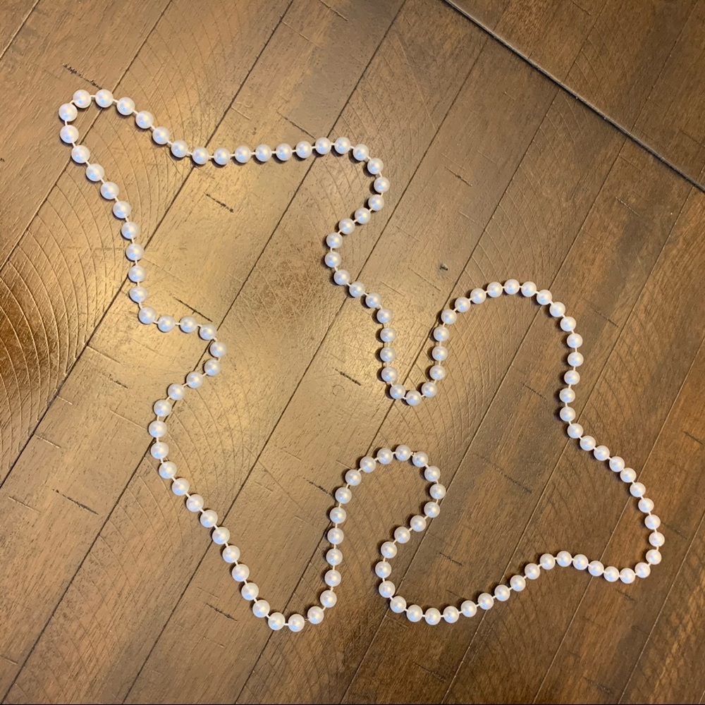 Long Strand Faux Pearl Necklace